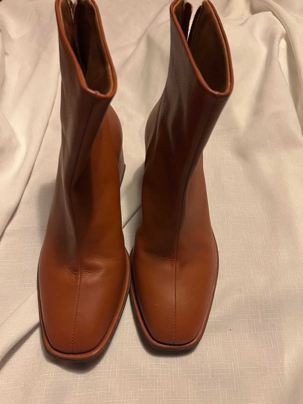 Women’s Brown Leather Ankle Boots - Sleek Square Toe